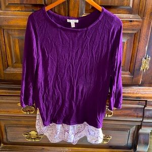 Purple blouse with zip side
